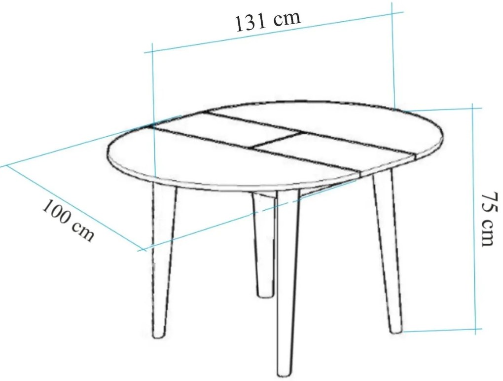 Conjunto de Mesa de Jantar Extensível e Cadeiras Vina – Pinho Atlântic