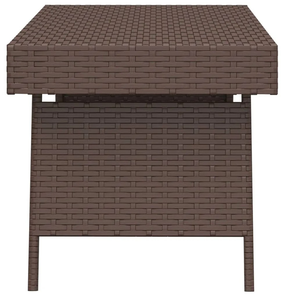 Mesa de apoio dobrável 60x40x38 cm vime PE castanho