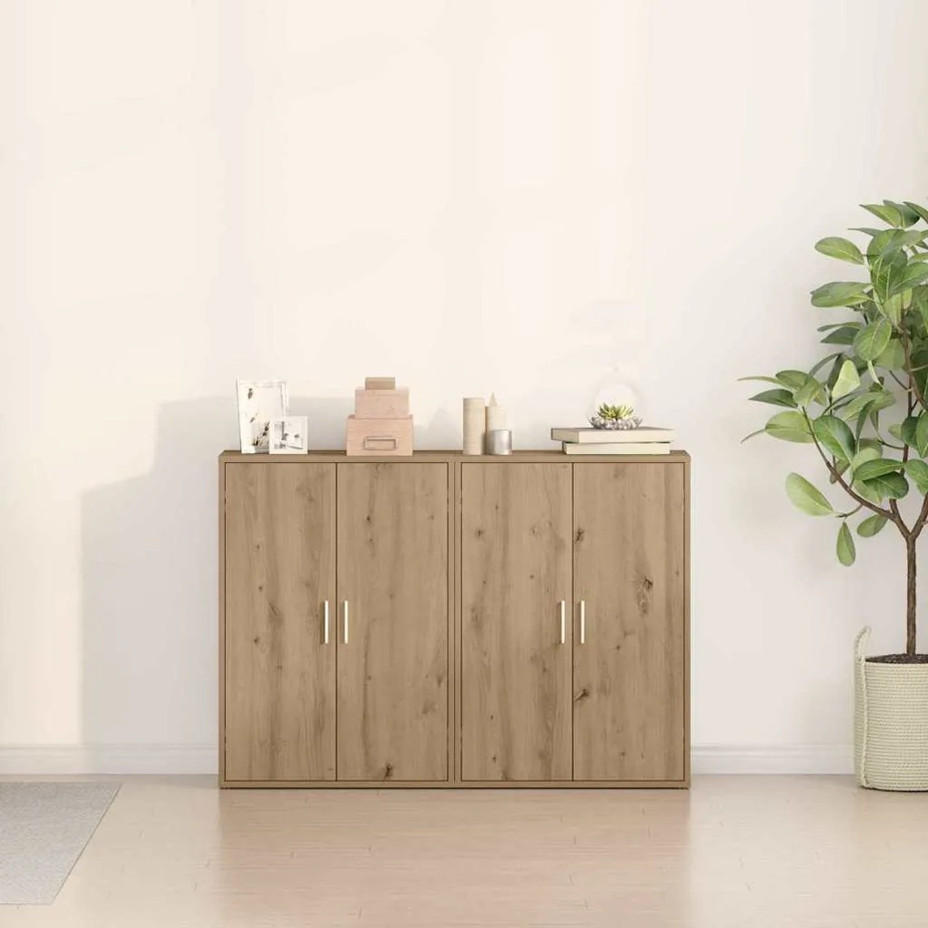 Conjunto de 2 Buffets em Carvalho Artisan 60x31x84 cm - Madeira Estrut