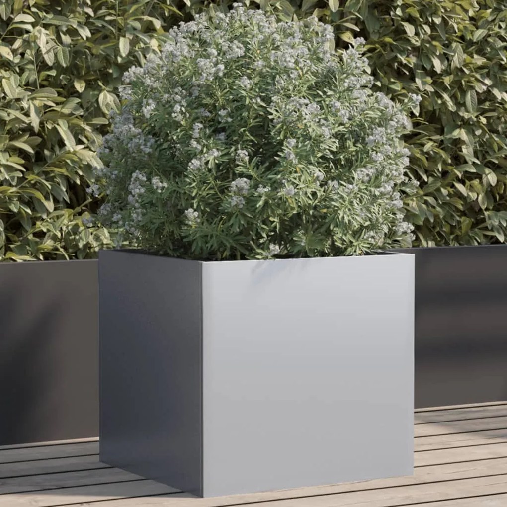 vidaXL Vaso/floreira 49x47x46 cm aço galvanizado prateado