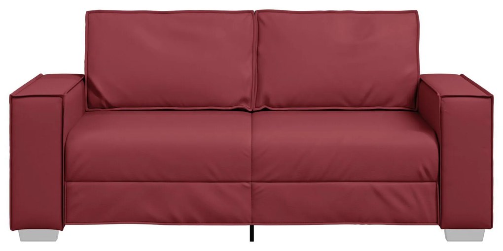 Sofá Loveseat vidaXL Vinho 140 cm em Couro Sintético