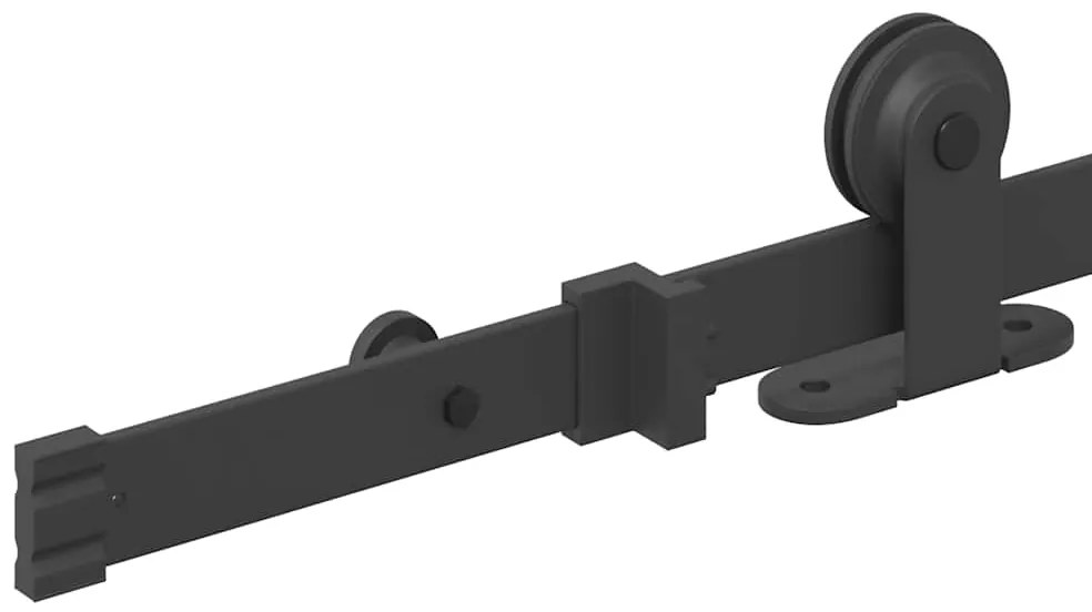 Kit de ferragens para porta deslizante 213,5 cm aço preto