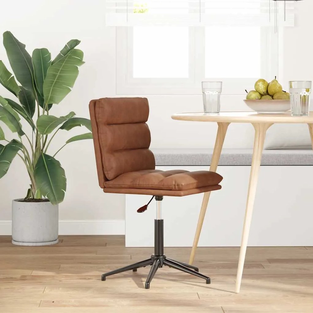 Cadeira de jantar couro artificial castanho