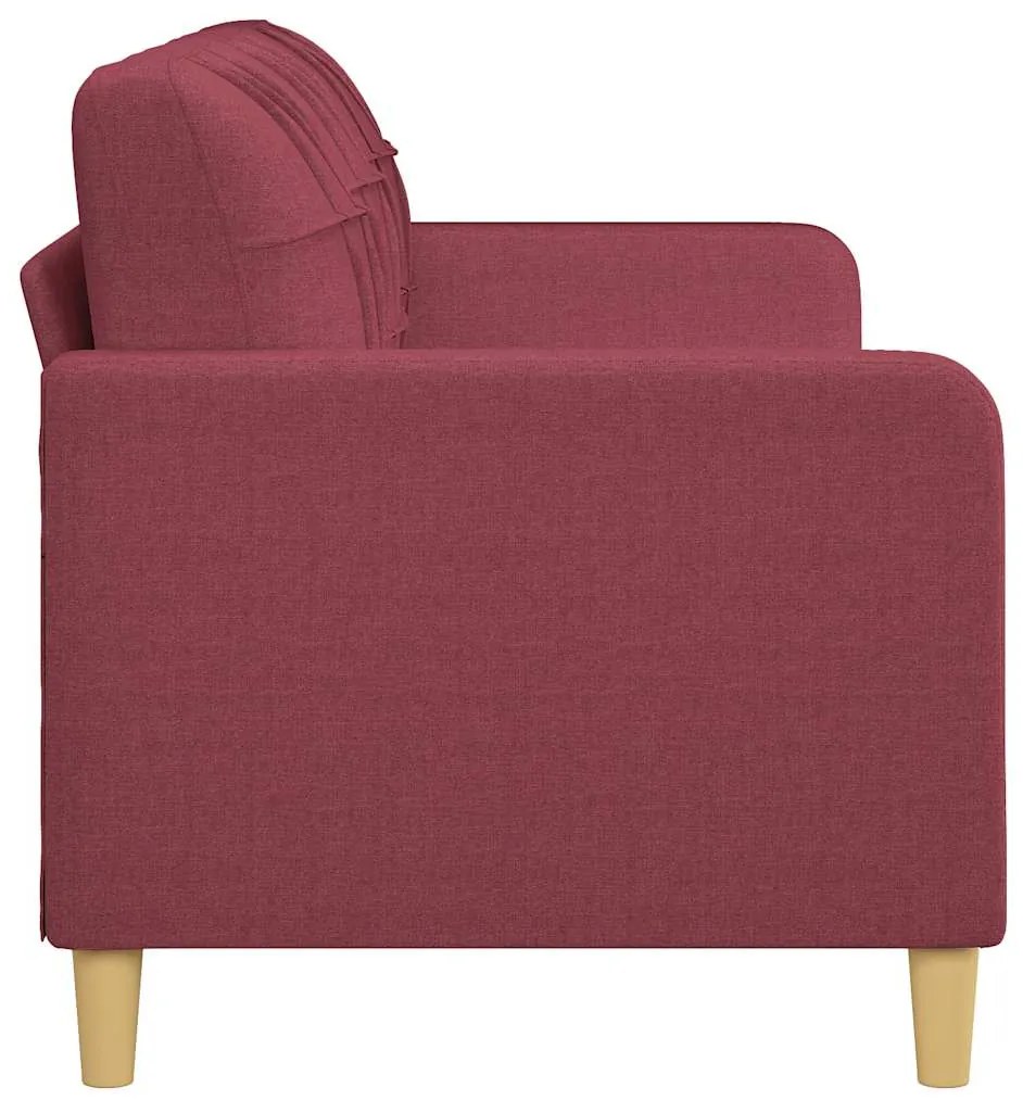 Sofá de 3 lugares tecido 180 cm vermelho tinto