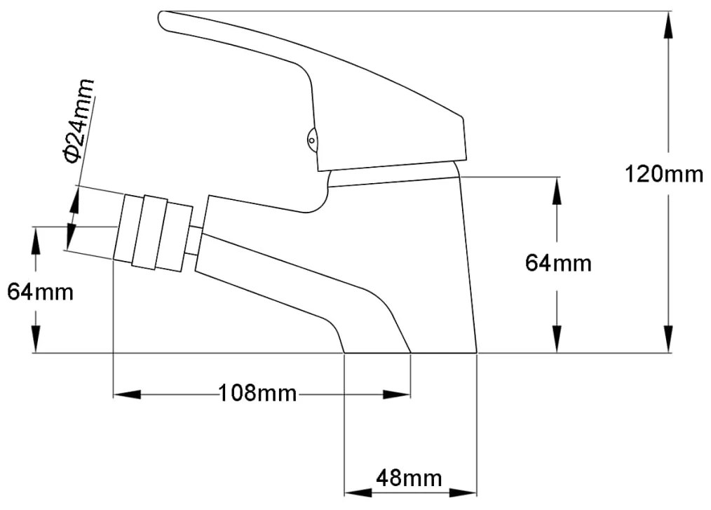 Torneira casa banho p/ bidet monocomando cromado
