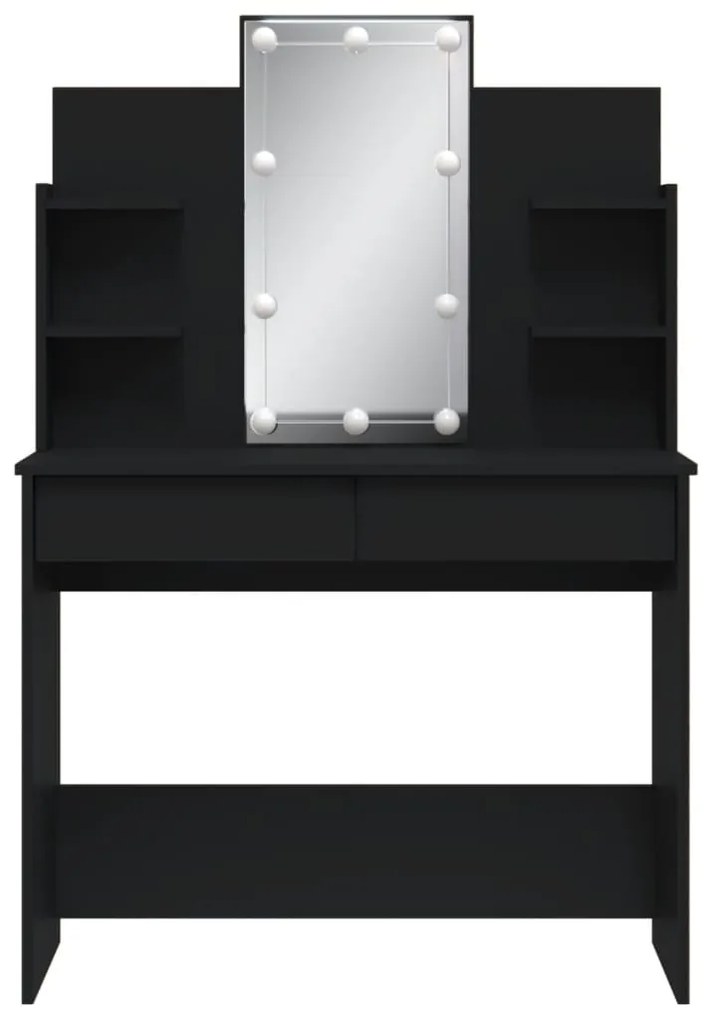 Toucador com luzes LED 96x40x142 cm preto