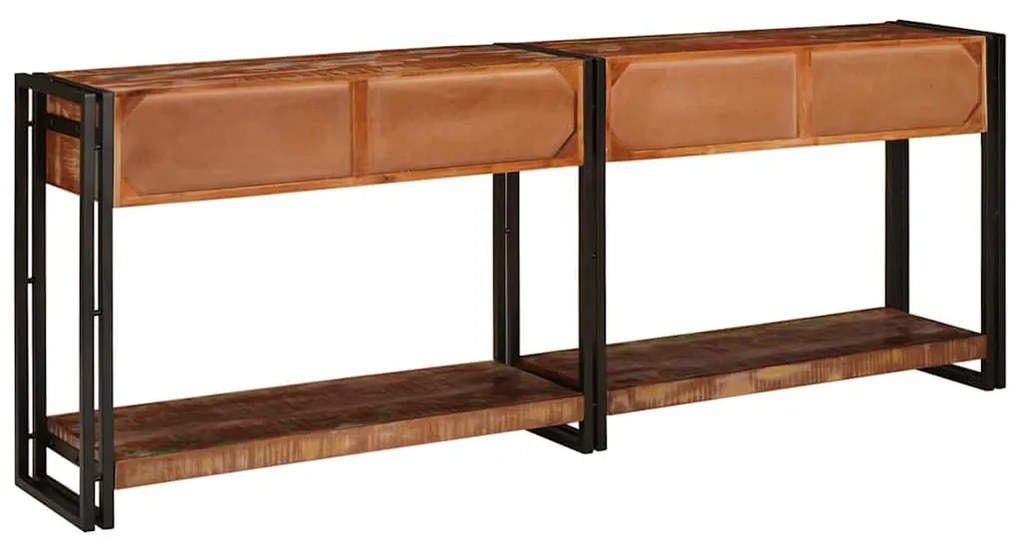 Mesas consola 2 pcs Multicolor Madeira recuperada maciça