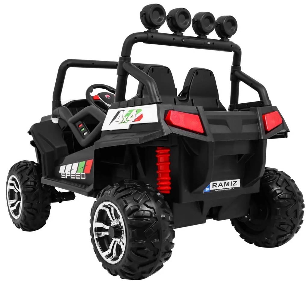 Carro elétrico para Crianças 2 Lugares Grand Buggy 24V 4x4 LIFT STRONG Rodas Espuma EVA, Assento couro ecológico Branco