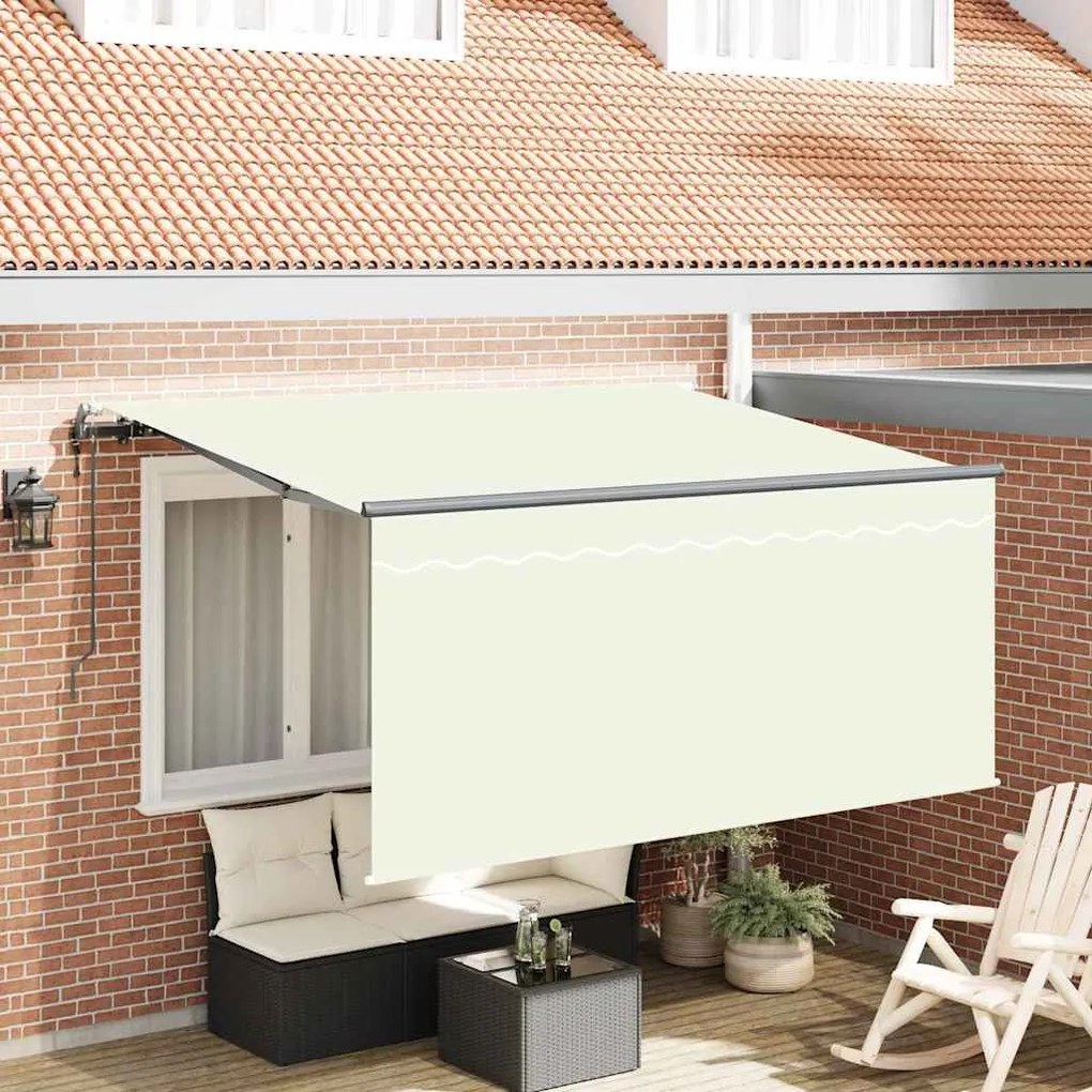vidaXL Toldo Retrátil Creme 300 x 200 cm tecido