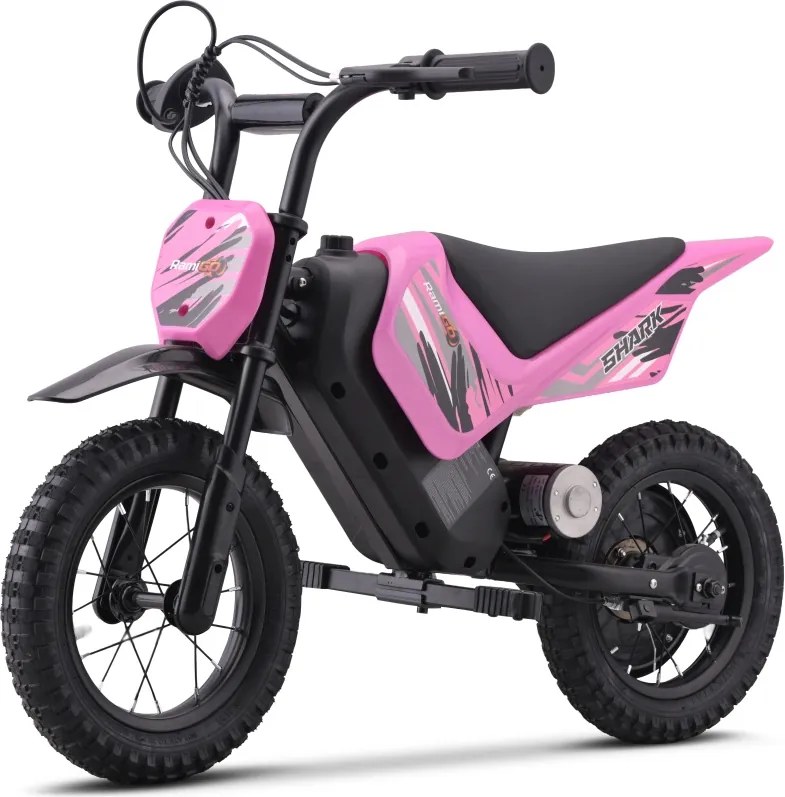 Mota elétrica para Crianças 12V SHARK, 3 a 6 anos rodas ar bombeado, Rosa