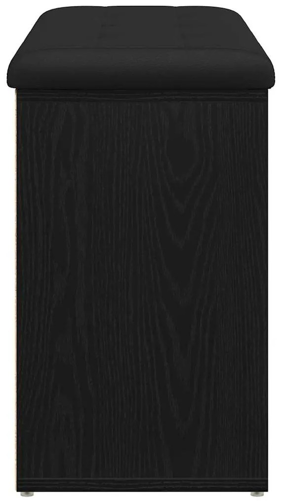 Banco de Armazenamento vidaXL Preto Carvalho 80x30x48 cm Madeira Engen