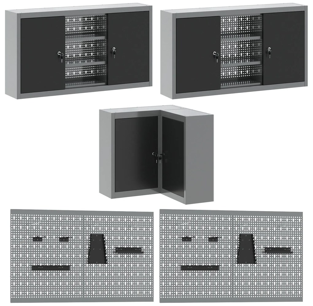 Conjunto de mesa para guardar ferramentas de 10 peças vidaXL em madeir