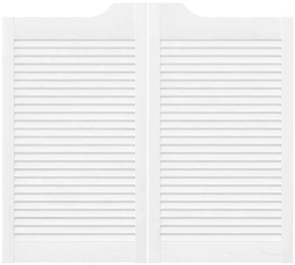 Portas de batente design de persiana 2-Par 90x80 cm branco