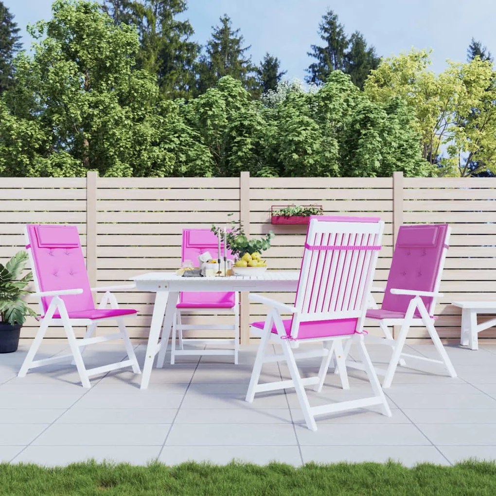 vidaXL Almofadões p/ cadeira encosto alto 4 pcs tecido oxford rosa