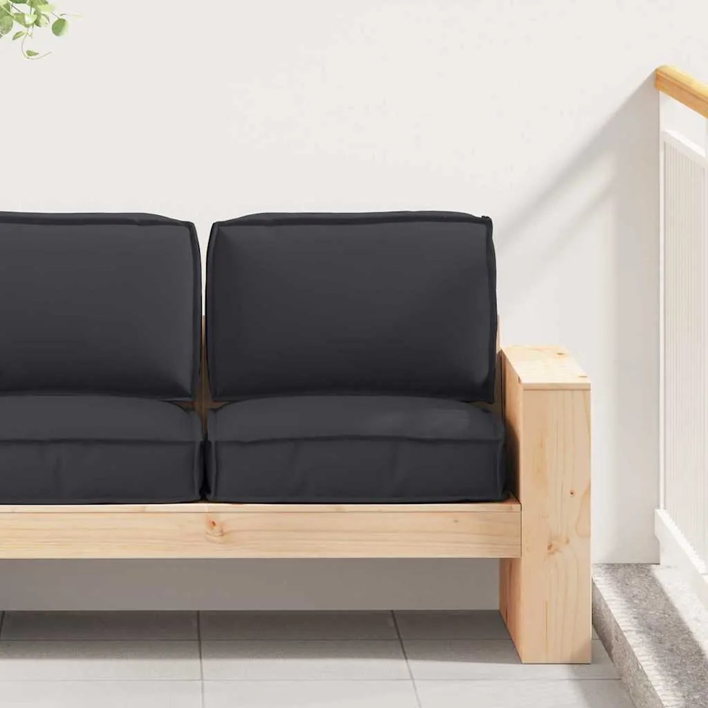 vidaXL Conjunto de Almofadas para Palete 2 pcs Preto Tecido Oxford