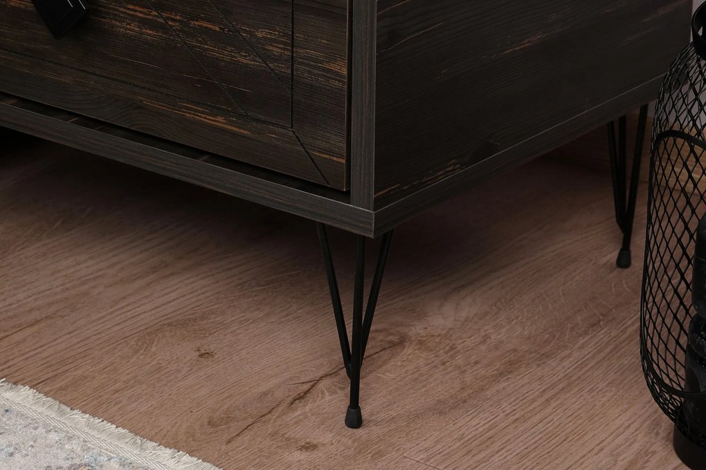 Mesa de Cabeceira Luna – Castanho Escuro – 50x55x40 cm