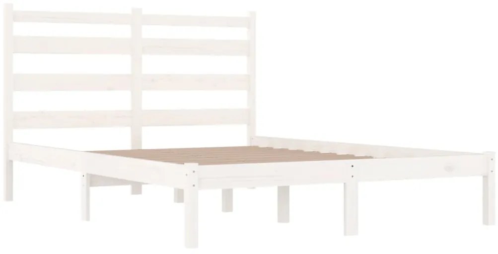 Estrutura de cama 200x200 cm pinho maciço branco
