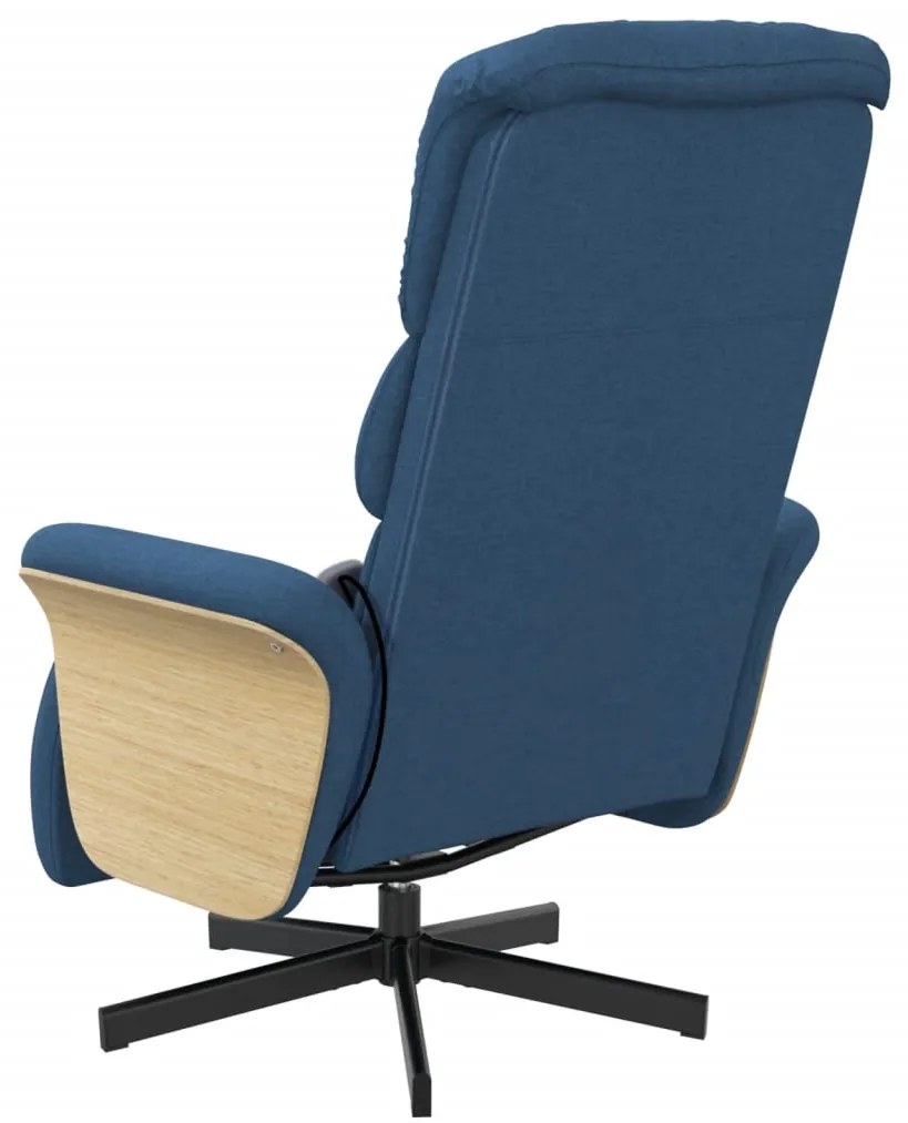 Cadeira de massagens reclinável c/ apoio de pés tecido azul