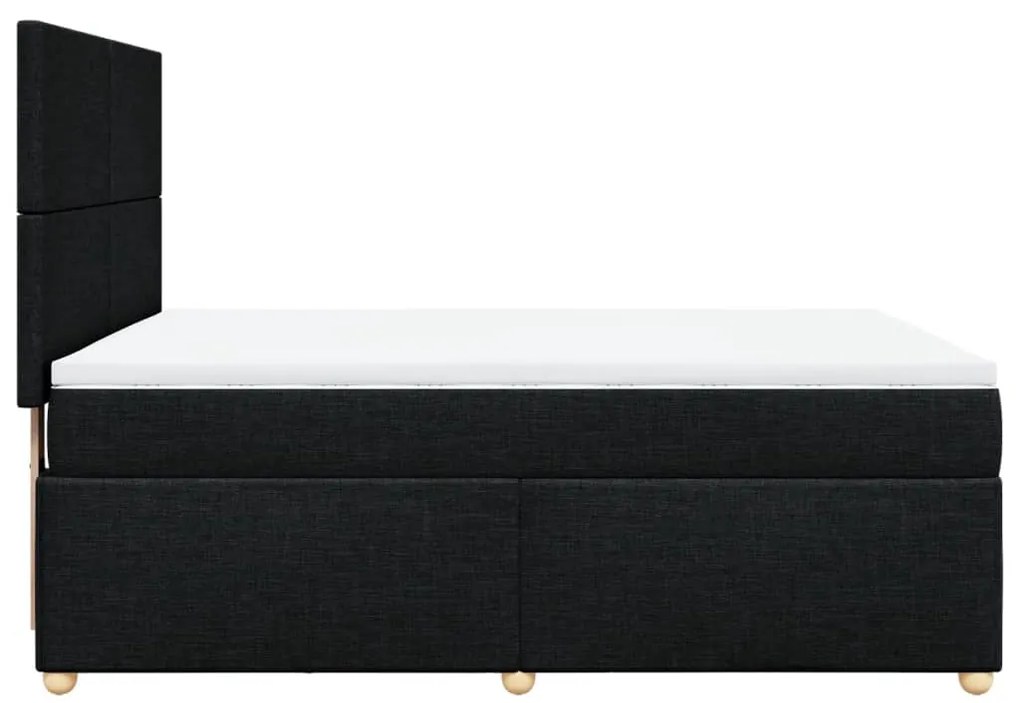 Cama com molas/colchão 140x200 cm tecido preto