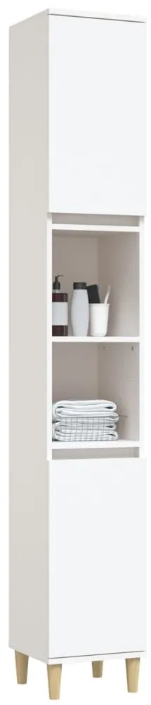 Armário casa de banho 30x30x190 cm derivados de madeira branco