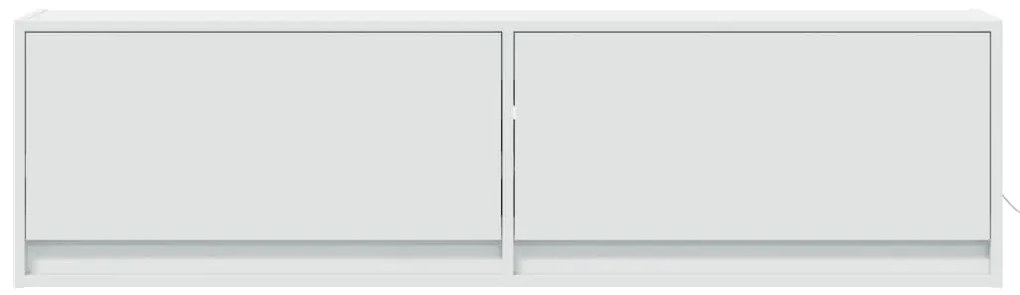 Móvel de parede para TV com luzes LED 140x31x38 cm branco