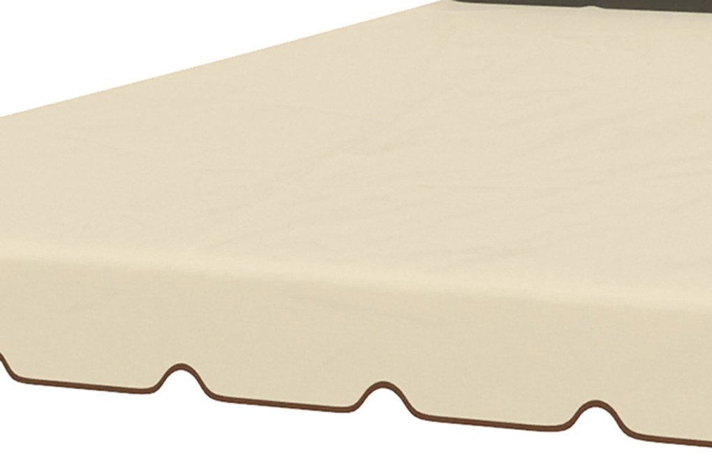 Outsunny Toldo de Substituição para Pérgola 2,96x2,96m Teto de Substituição para Pérgolas Exterior com Duplo Teto e 8 Orifícios de Drenagem Bege