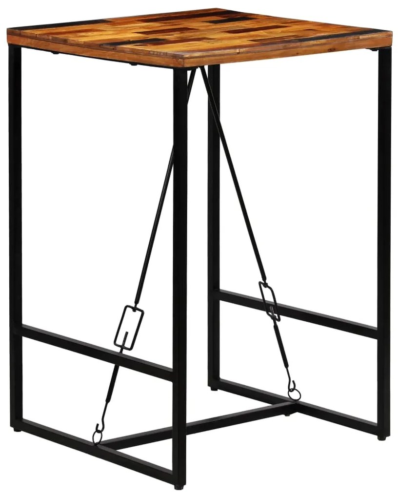 Mesa de bar em madeira recuperada maciça 70x70x106 cm