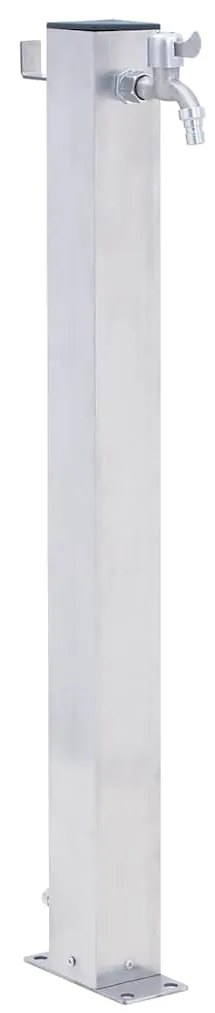 364497 vidaXL Coluna de água para jardim em aço inoxidável quadrada 60 cm