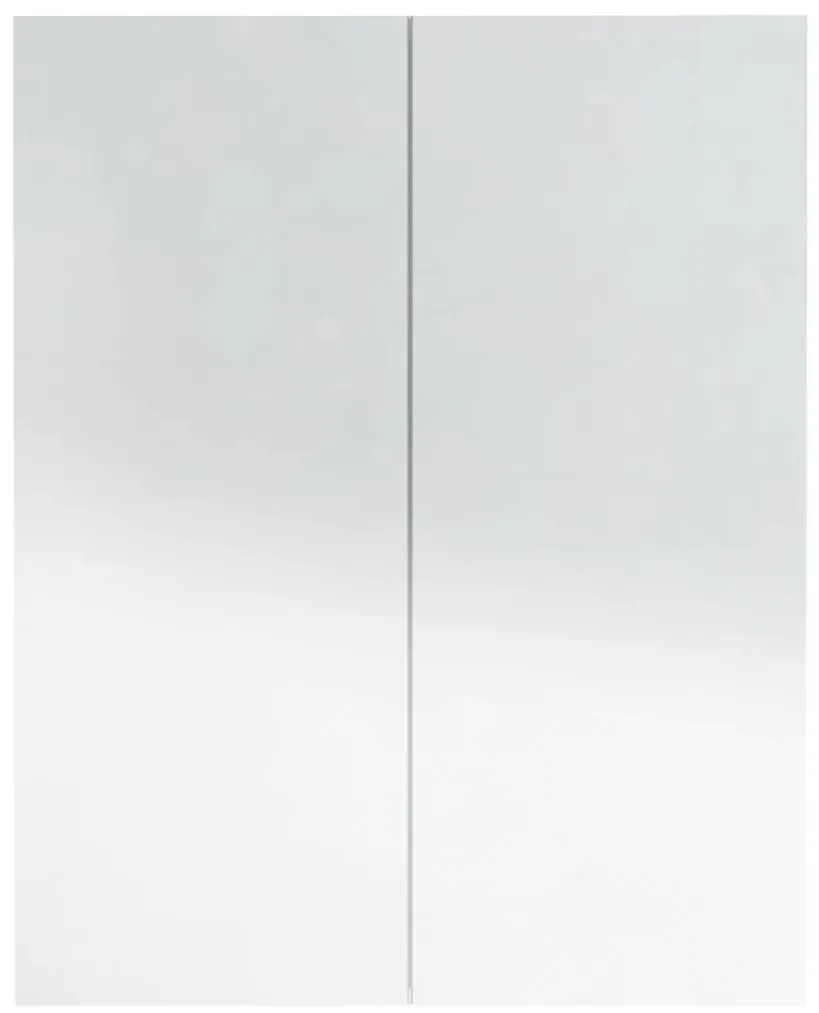Armário espelhado p/ casa banho 60x15x75cm MDF branco brilhante