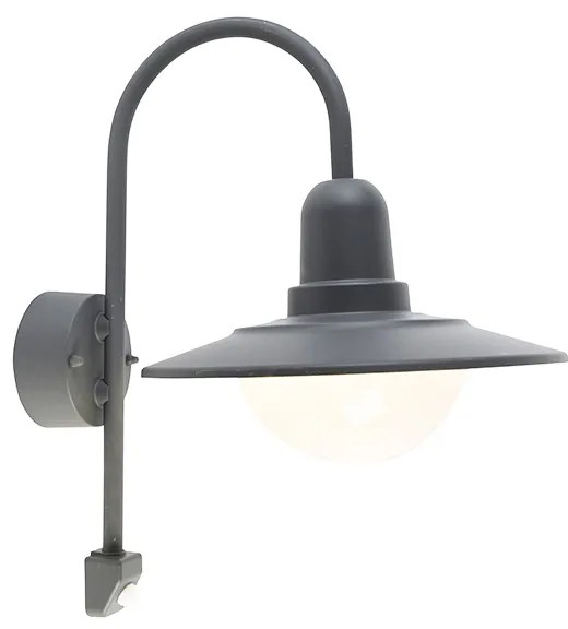 Candeeiro de parede exterior moderno cinzento escuro IP44 sensor de movimento - Herman Moderno