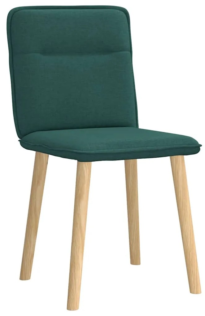 Cadeiras de jantar 2 pcs tecido verde-escuro