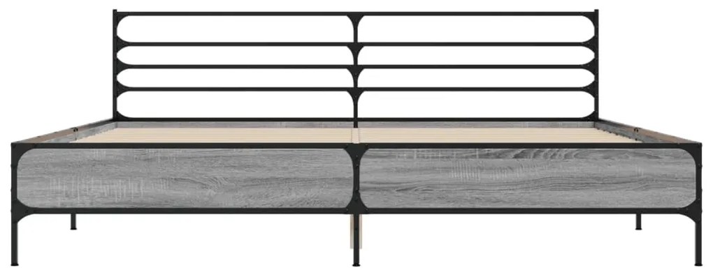 Estrutura de cama 200x200 cm derivados madeira/metal