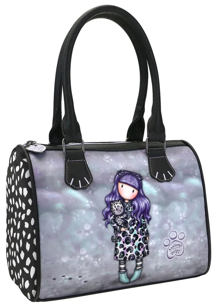 Bolso de Mão Gorjuss Smitten Kitten Preto Branco (28 X 22 X 13 cm)