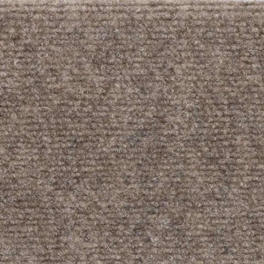 Tapetes escada autoadesivos 10 pcs 56x17x3 cm agulhado bege