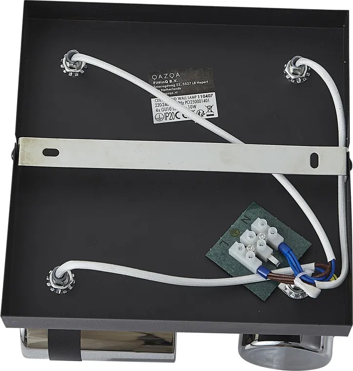 Foco de teto preto com vidro fumê 4 luzes giratório e inclinável - Gianni