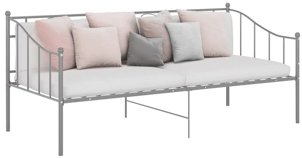 Sofá-cama 90x200 cm metal cinzento