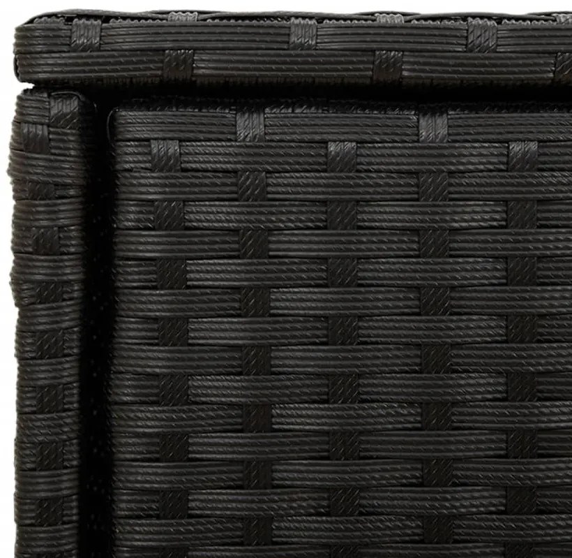 Armário de arrumação p/ jardim 105x55x113 cm vime PE preto