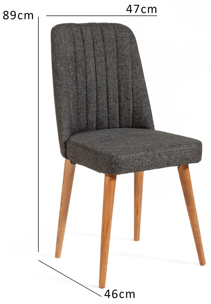 Cadeira Vina – Atlantic Pine Anthracite – 47x89x46 cm