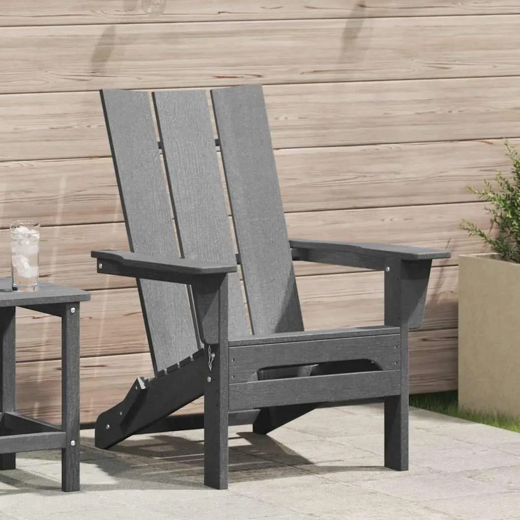 Cadeira Adirondack Dobrável Cinzento-claro 74,5x80,5x90 cm HDPE