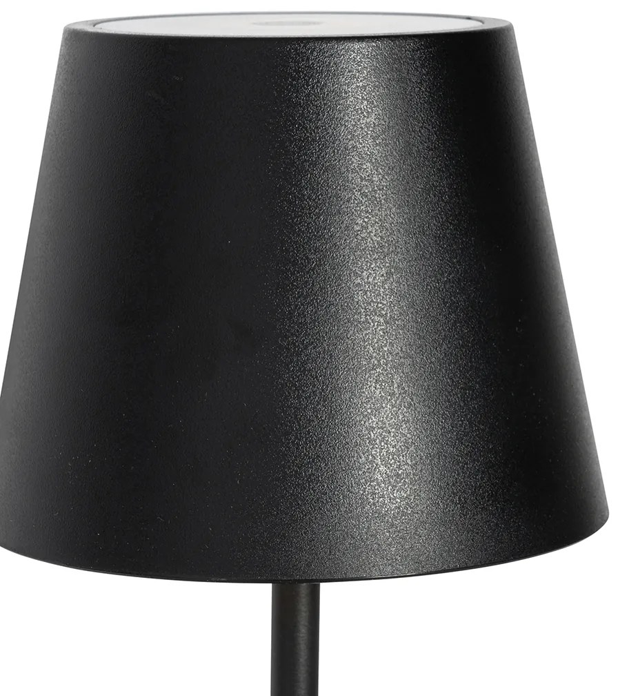 Candeeiro de Mesa Preto Incl. LED Dimerizável e Recarregável IP54 - Murdock