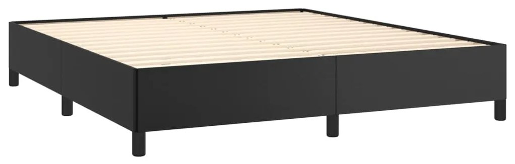 Estrutura de cama 180x200 cm couro artificial preto