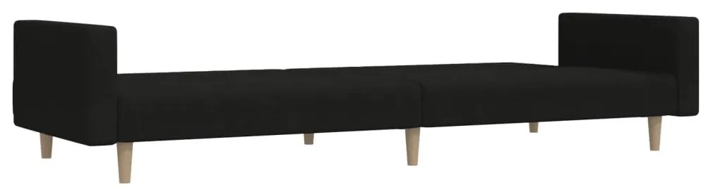 Sofá-cama de 2 lugares tecido preto