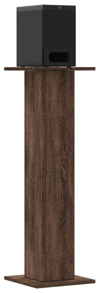 Suportes de colunas 2 pcs derivados madeira carvalho castanho