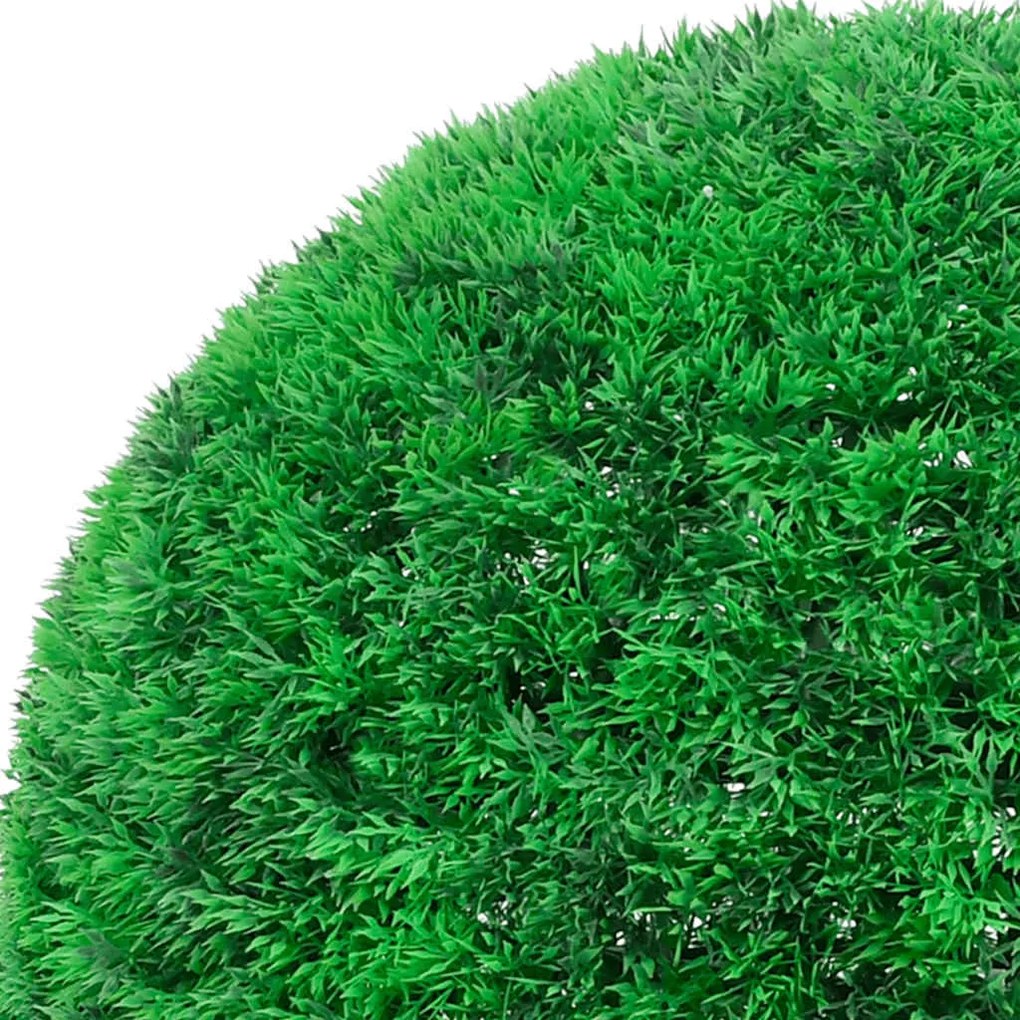Bolas artificiais de buxo com luzes LED 2 pcs verde 52 cm