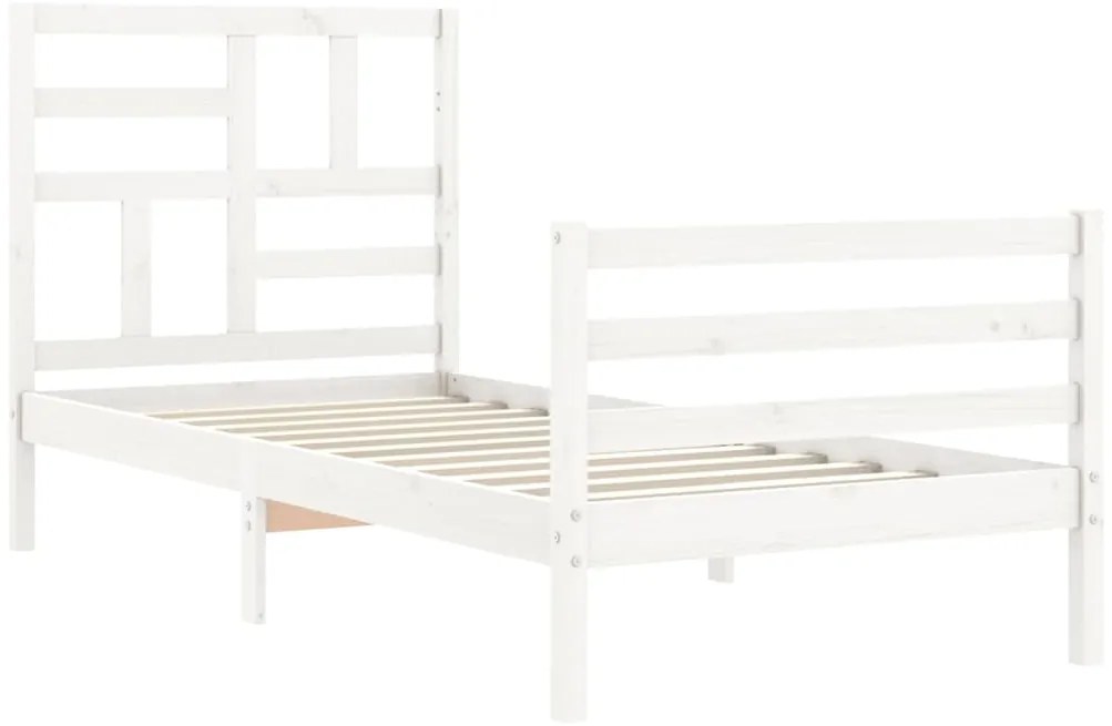 Estrutura de cama com cabeceira 90x200 cm madeira maciça
