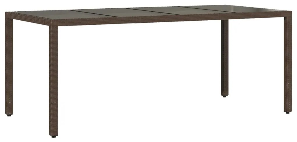 7 pcs conjunto bistrô de jardim c/ almofadões vime PE castanho