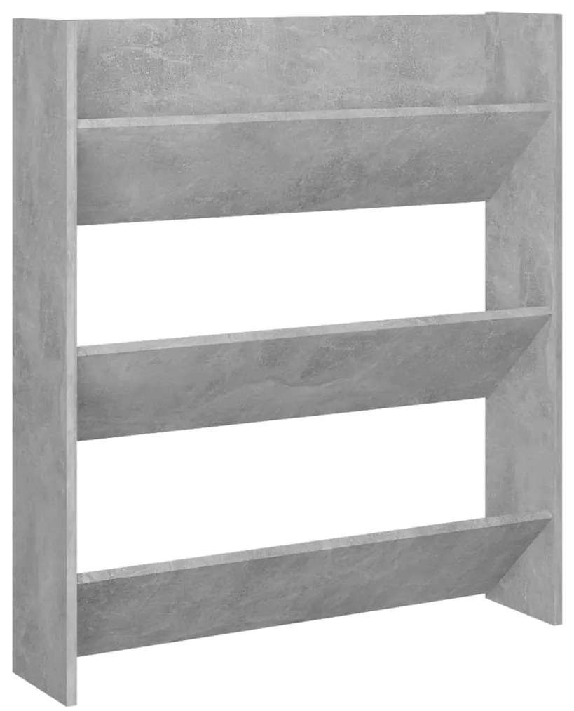 Sapateiras de parede 2 pcs 80x18x90 cm contrapl. cinza cimento