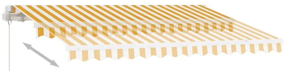 Toldo retrátil manual com LED 300x250 cm amarelo e branco