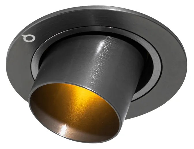 Set van 6 inbouwspots gunmetal GU10 35mm rond kantelbaar - Installa Moderno