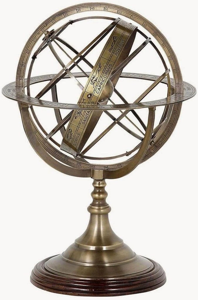 Objeto decorativo com base em madeira de manga artesanal Globe